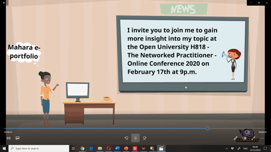 A screenshot of the second scene on the invitation video. Description provided above.